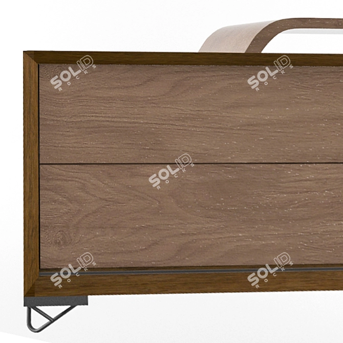 Rustic Wood TV Stand 3D model image 2