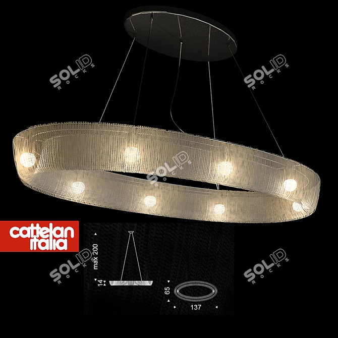 Satin Nickel Ceiling Lamp Chains 3D model image 1