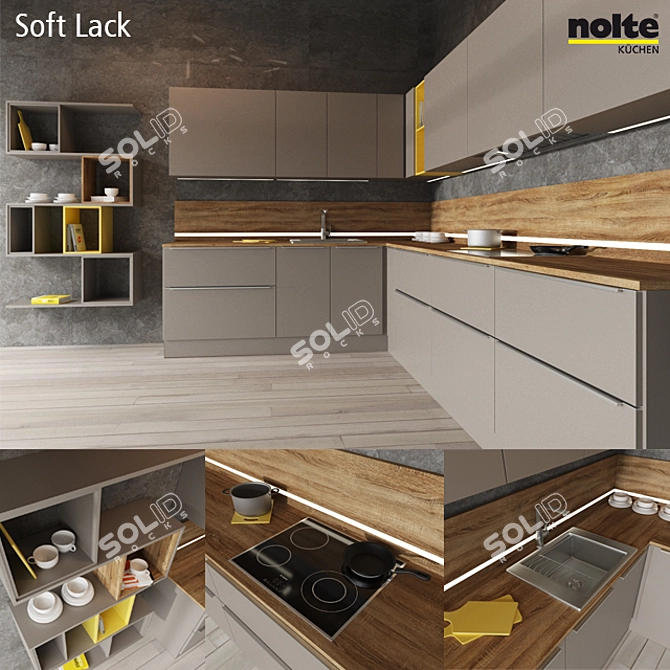 Elegant Soft Lack: Furniture with a Classy Matte Finish 3D model image 1