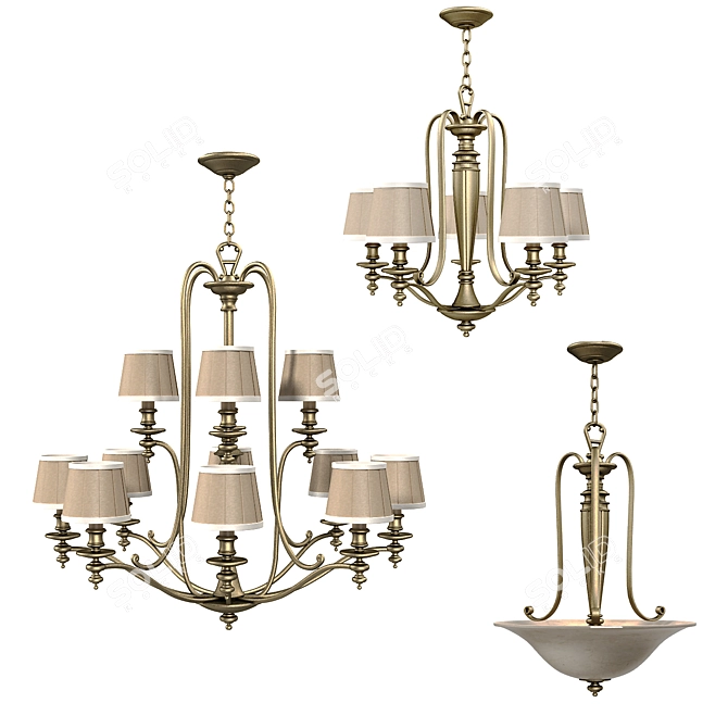 Modern Polygon Pendant Lighting 3D model image 1