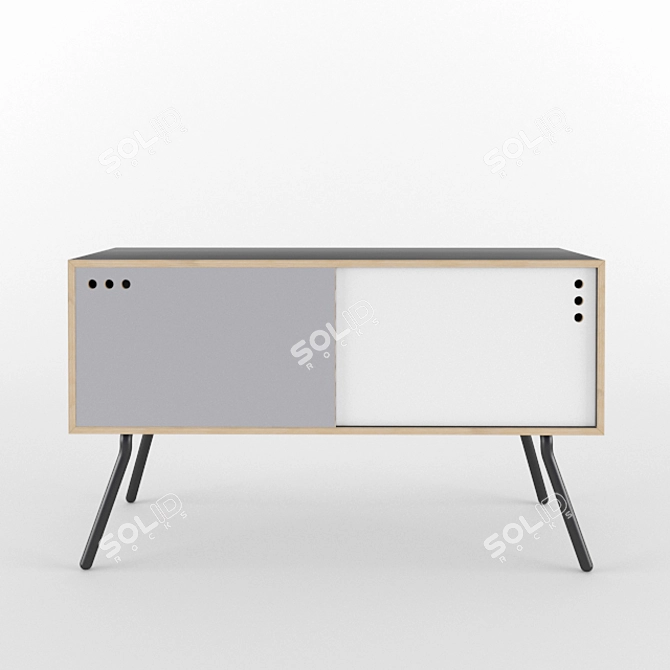 Modern Danish Sideboard Chest 3D model image 1