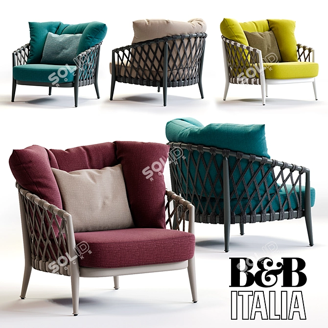 Elegant B&B Italia ERICA Armchair 3D model image 1