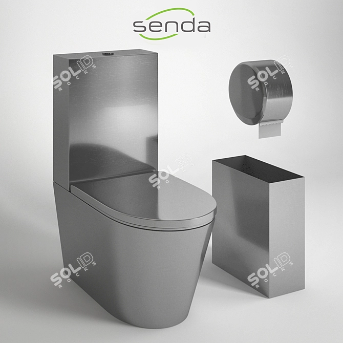 Ultra-Sturdy SENDA MONOBLOCO: Anti-Vandalism Squat Toilet 3D model image 1