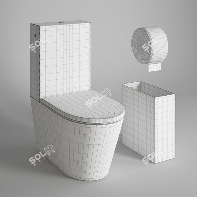 Ultra-Sturdy SENDA MONOBLOCO: Anti-Vandalism Squat Toilet 3D model image 2