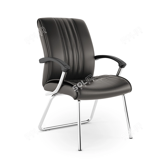 Sophisticated Low Back Armchair 3D model image 1