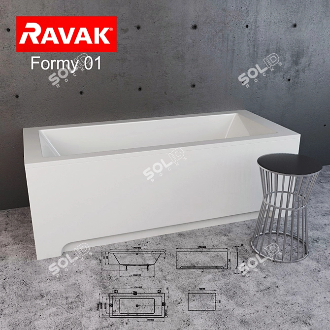 Formy 01 - Sleek and Spacious Bath 3D model image 1