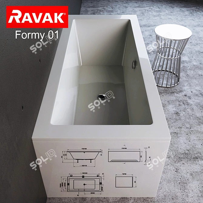 Formy 01 - Sleek and Spacious Bath 3D model image 3