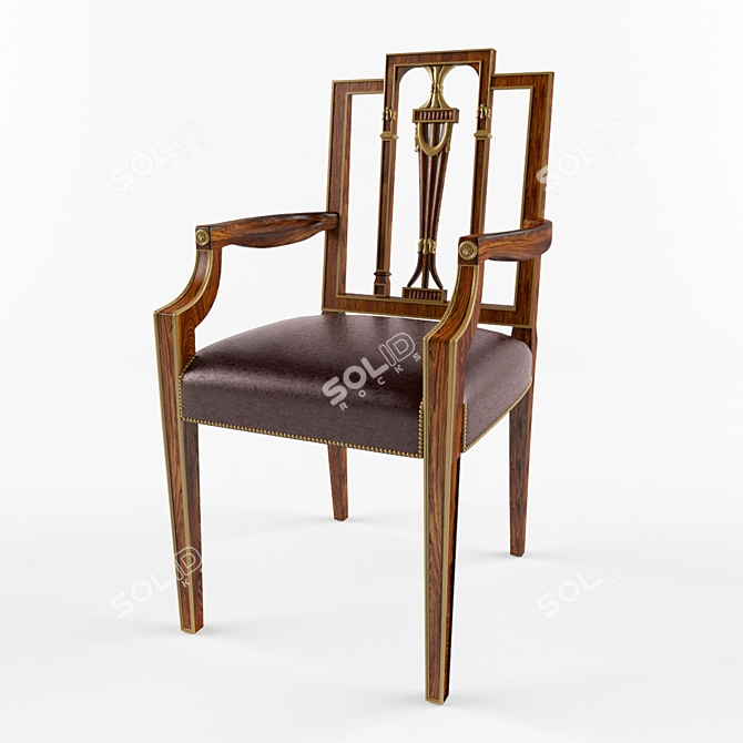 Elegant Lines Accent Chair 3D model image 1