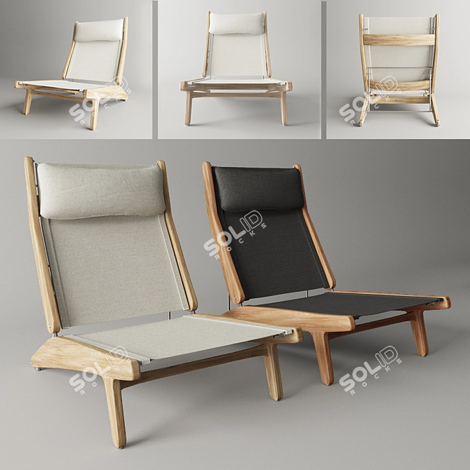 Gloster Reclining Chair - Ultimate Comfort and Style 3D model image 1