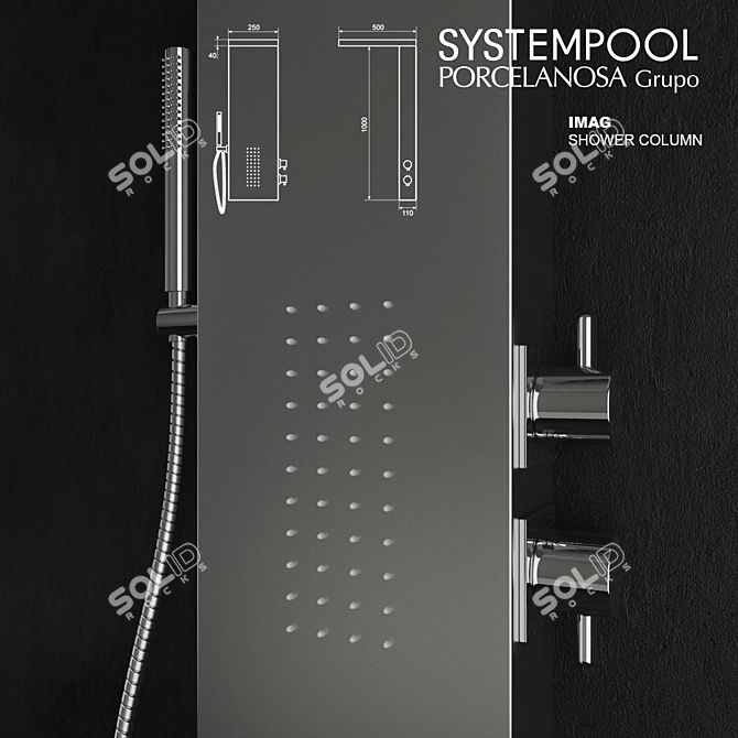 Imag Shower Column: Sleek Design 3D model image 2