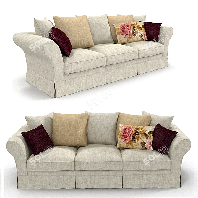 Elegant Divanidea Prezident Sofa 3D model image 1