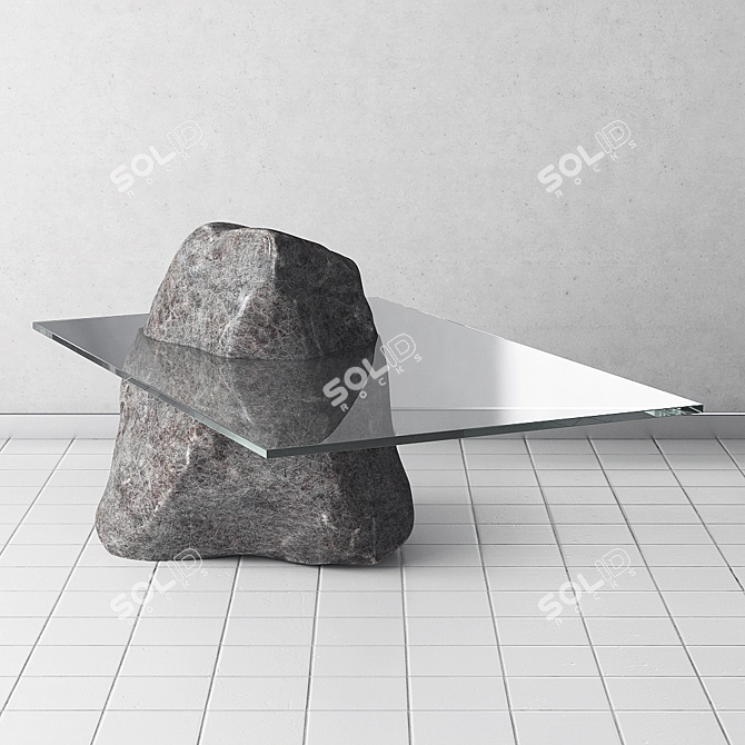 Natural Stone Table: Exquisite Design 3D model image 1