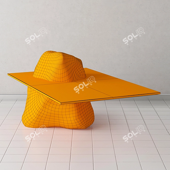 Natural Stone Table: Exquisite Design 3D model image 3