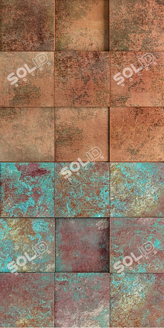 Copper Oxidized 3D Panel by Pladec 3D model image 2