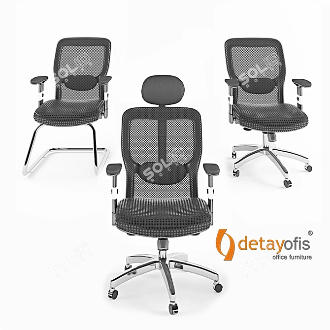 ErgoLux Omega Chair: Ultimate Office Comfort 3D model image 1