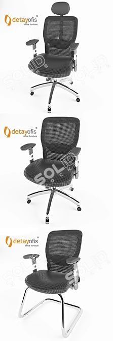 ErgoLux Omega Chair: Ultimate Office Comfort 3D model image 2