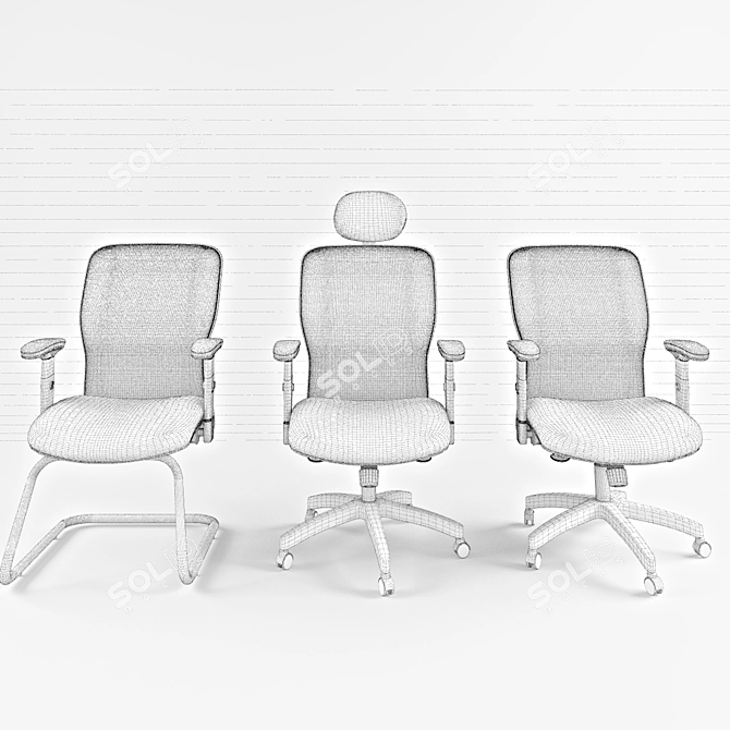 ErgoLux Omega Chair: Ultimate Office Comfort 3D model image 3