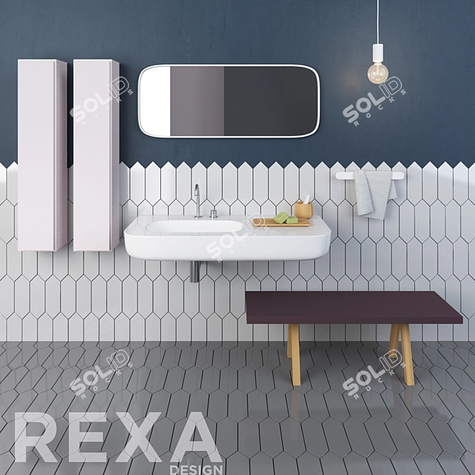 Esperanto Collection: Stylish and Functional Rexa Design Bathroom Set 3D model image 1