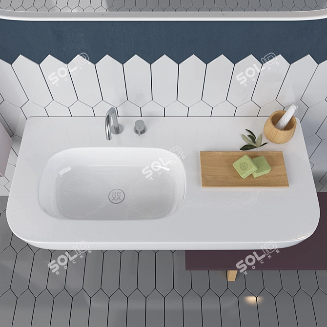 Esperanto Collection: Stylish and Functional Rexa Design Bathroom Set 3D model image 2