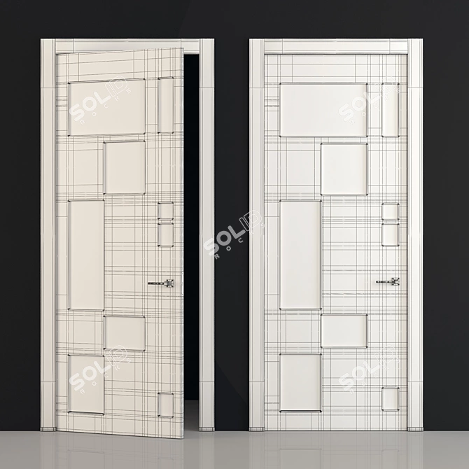 Modern Glass Door: Elegant Design 3D model image 3