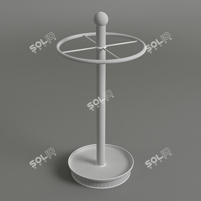 Sleek Chrome Umbrella Stand 3D model image 2