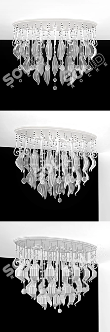 Elysee Grande Murano Glass Ceiling Lamp 3D model image 3