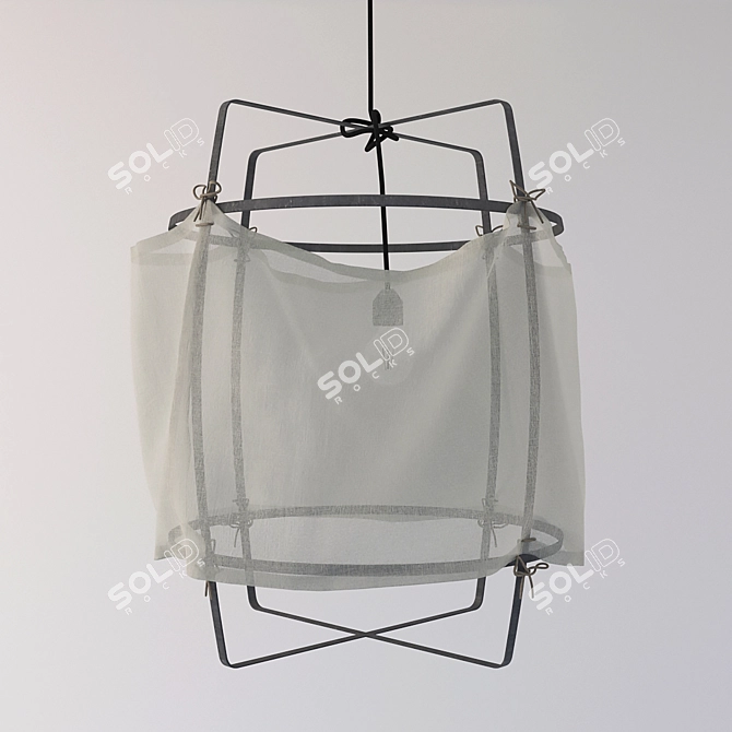 Title: Vintage Bronze Hanging Lamp 3D model image 1