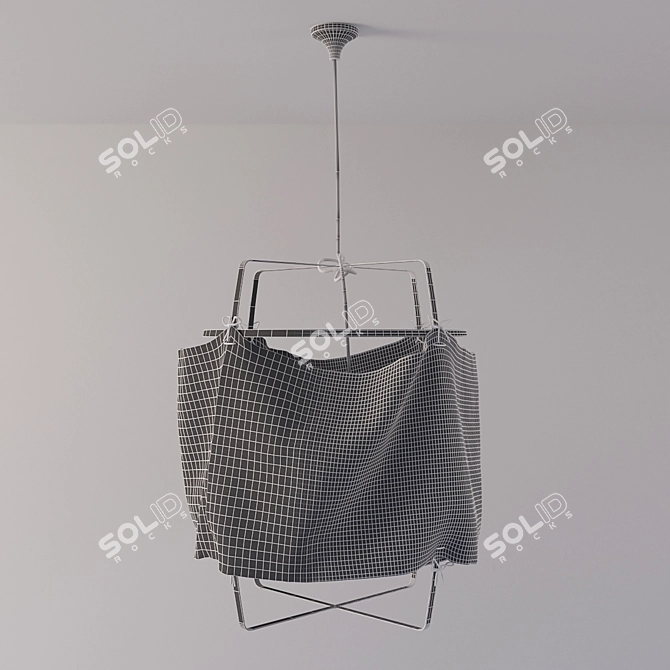 Title: Vintage Bronze Hanging Lamp 3D model image 3