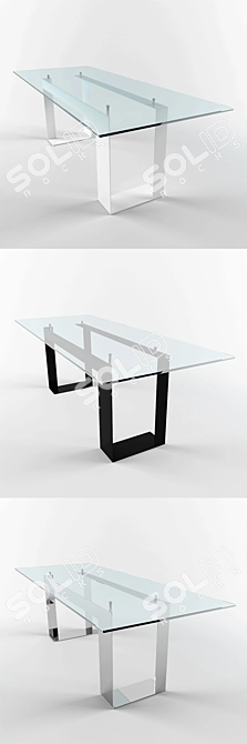 MILES Rectangular Glass Table 3D model image 2