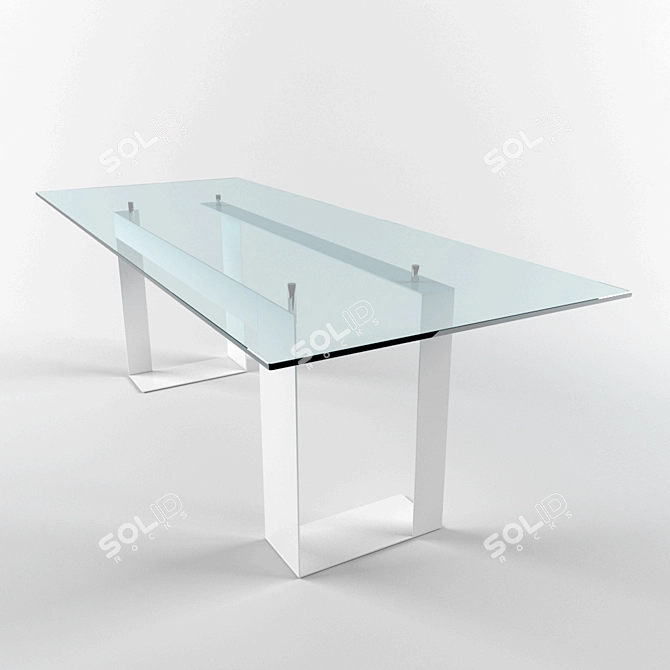 MILES Rectangular Glass Table 3D model image 3