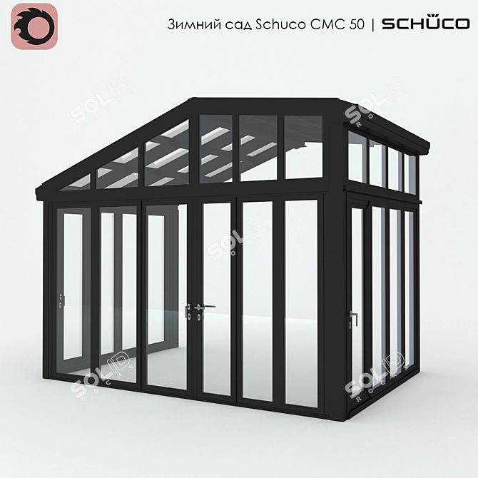 Schuco CMC 50: Winter Garden with Asymmetrical Roof 3D model image 1