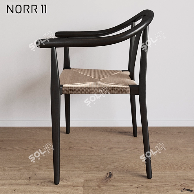 Modern Wood Dining Chair 3D model image 2