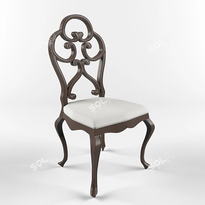 Elegant Wooden Dining Chairs 3D model image 1