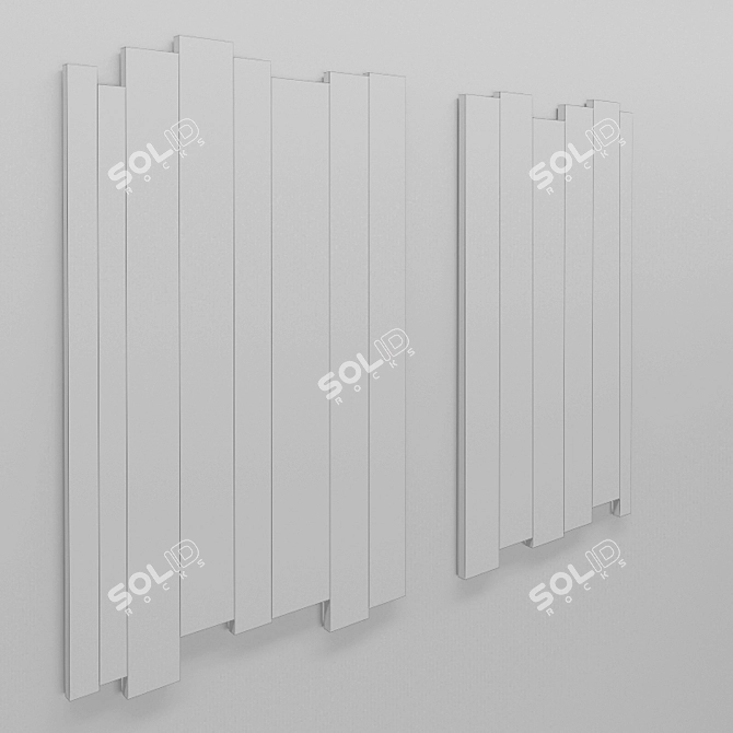 Title: Art Plank Panels 
(Translated Description: Art panels made of wooden planks. Size 1000x700. Produced by Wonder 3D model image 3