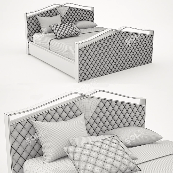 Elegant Cantori Valentino Bed 3D model image 2