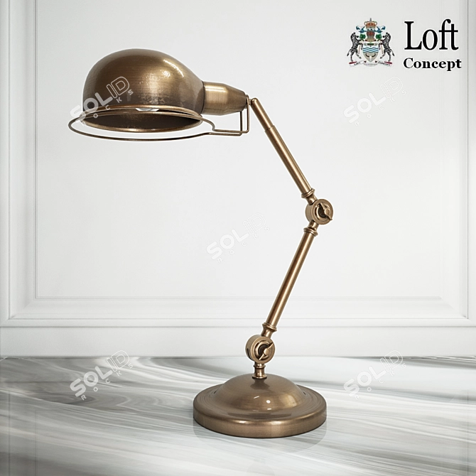 Industrial Loft Antic Table Lamp 3D model image 1