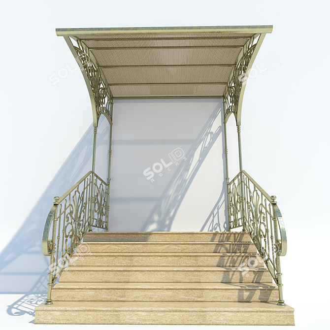 Durable Metal Fence Visor 3D model image 2