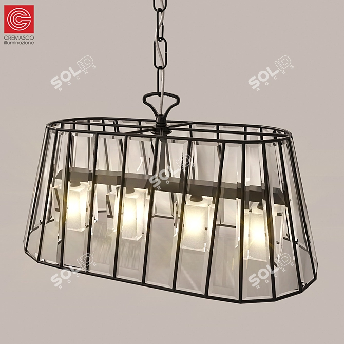 Cremasco Art 2090 Glass Chandelier 3D model image 1