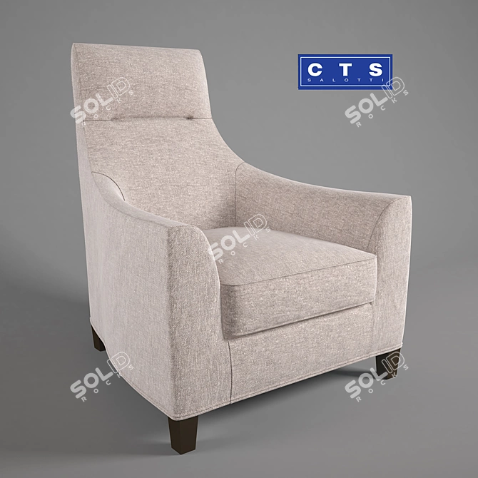 Rebecca High-Back Armchair by CTS Salotti 3D model image 2
