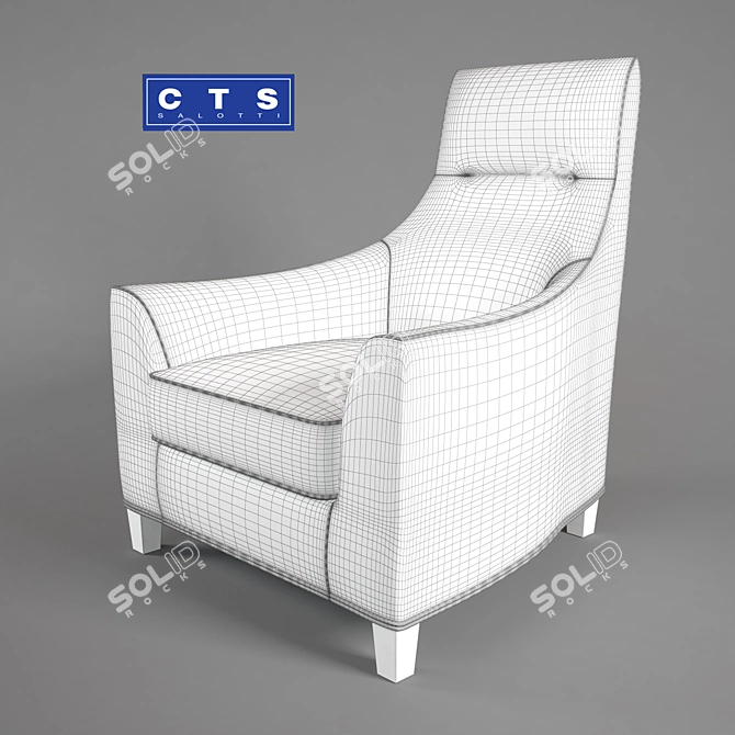 Rebecca High-Back Armchair by CTS Salotti 3D model image 3