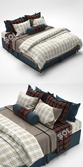 Title: Ethnic-Chic Bedding Set 3D model image 2