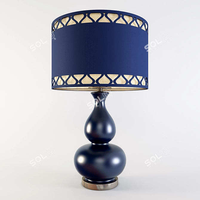 Sophisticated Gourd Table Lamp - Dark Blue 3D model image 1