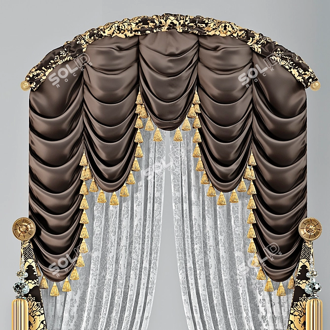 Classic Arch Window Curtain 3D model image 2