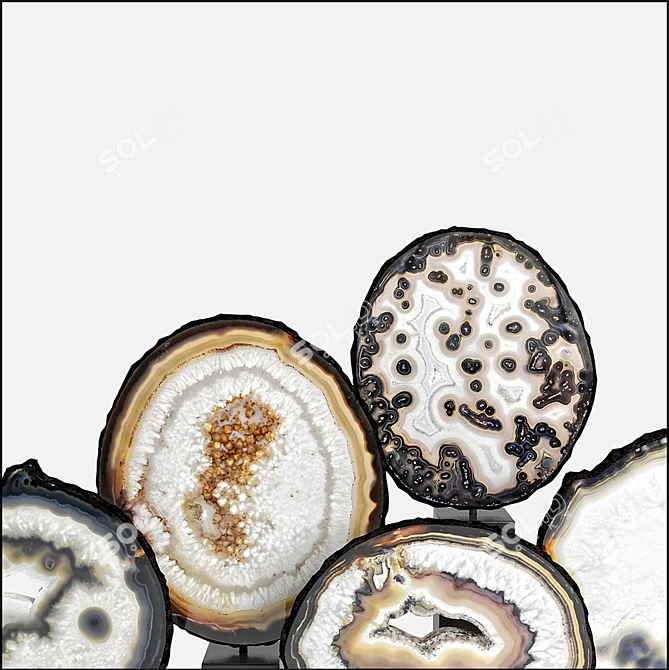 Elegant Agate Decor Set 3D model image 4