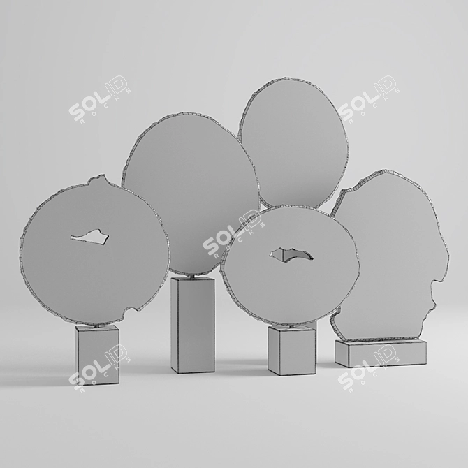 Elegant Agate Decor Set 3D model image 7