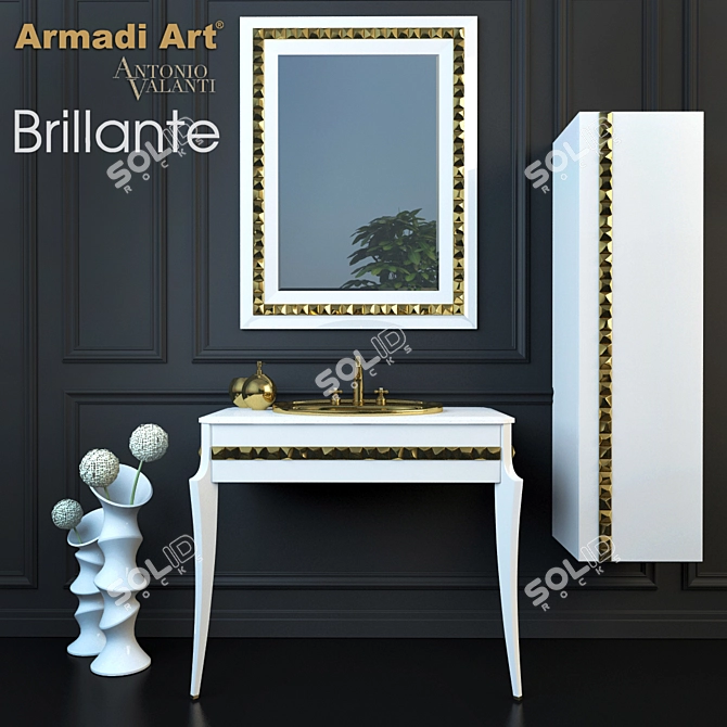 Brillante Bathroom Furniture Set 3D model image 2