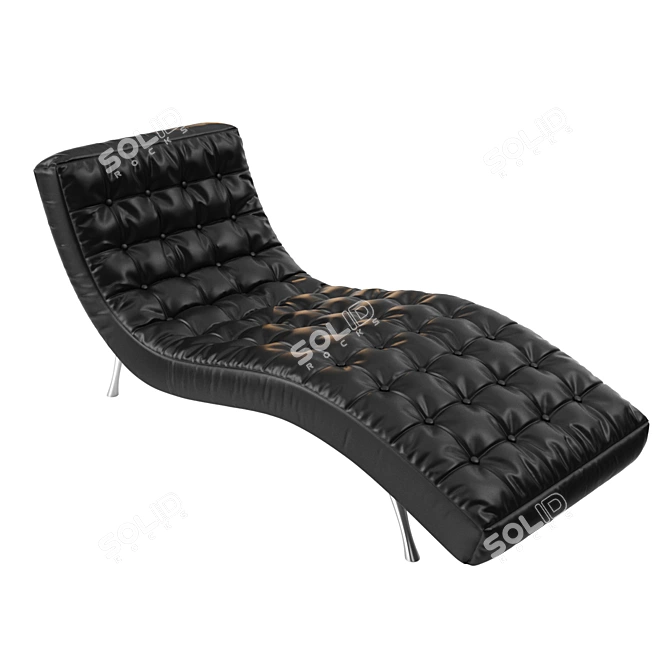 Elegant Leather Bench Sofa 3D model image 2