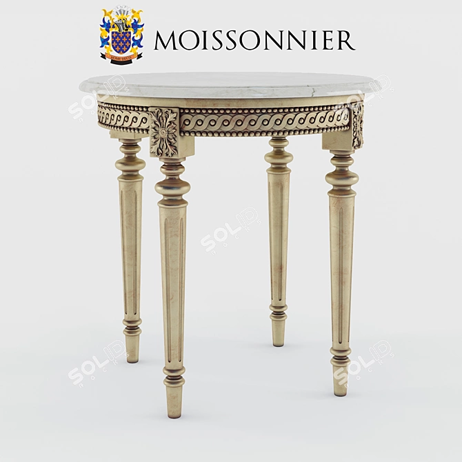  Moissonnier Gueridon L. XVI Marble Table - Elegant Round Design 3D model image 1