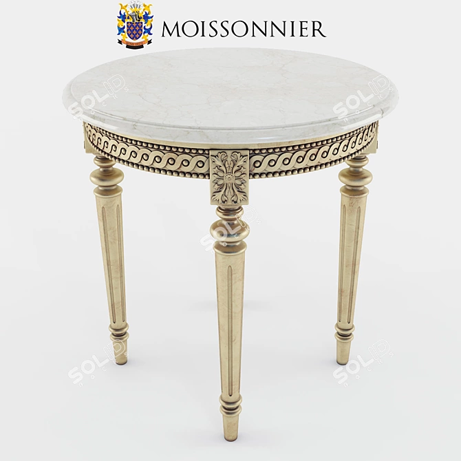  Moissonnier Gueridon L. XVI Marble Table - Elegant Round Design 3D model image 2