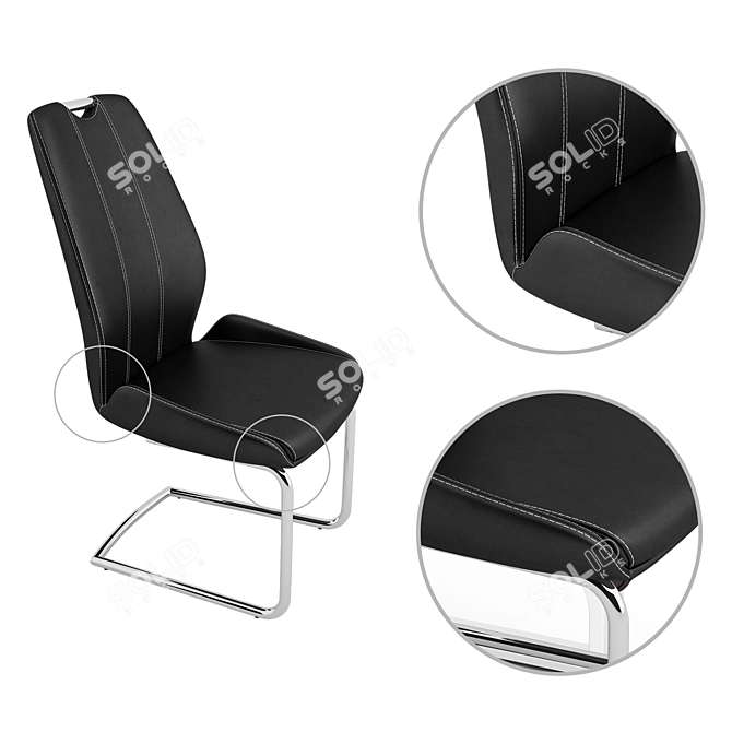 Sleek "Race" Dining Chair: Imported Elegance 3D model image 2